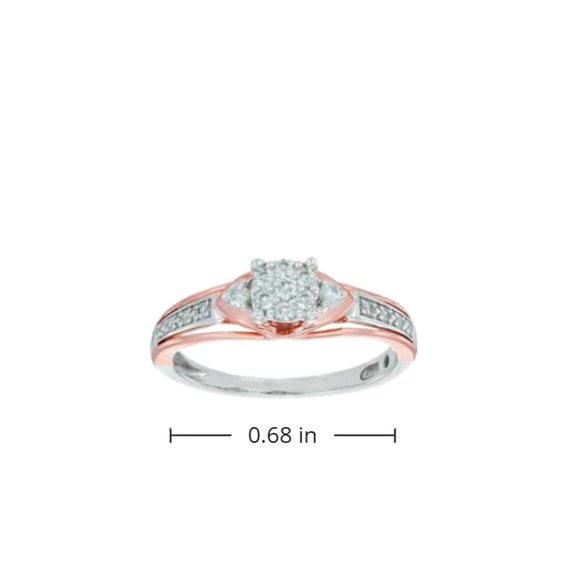 1/5 CT 10K two-tone gold and silver ring
